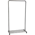 Heavy Duty Rolling Garment Rack with Adjustable 5-Tier Shoe Storage, Black