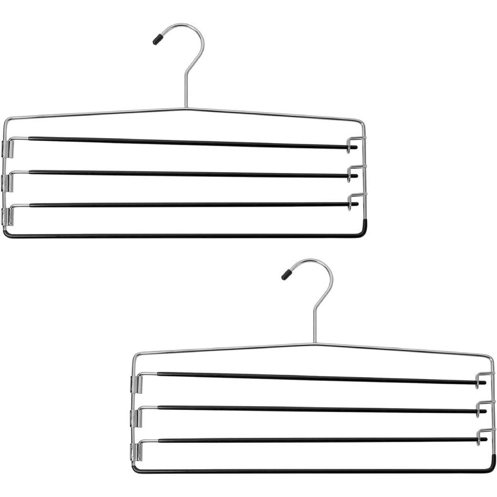 4-Tier Swing Arm Pants Hanger with Removable Foam-Padded Arms, Up to 5 Garments, Chrome