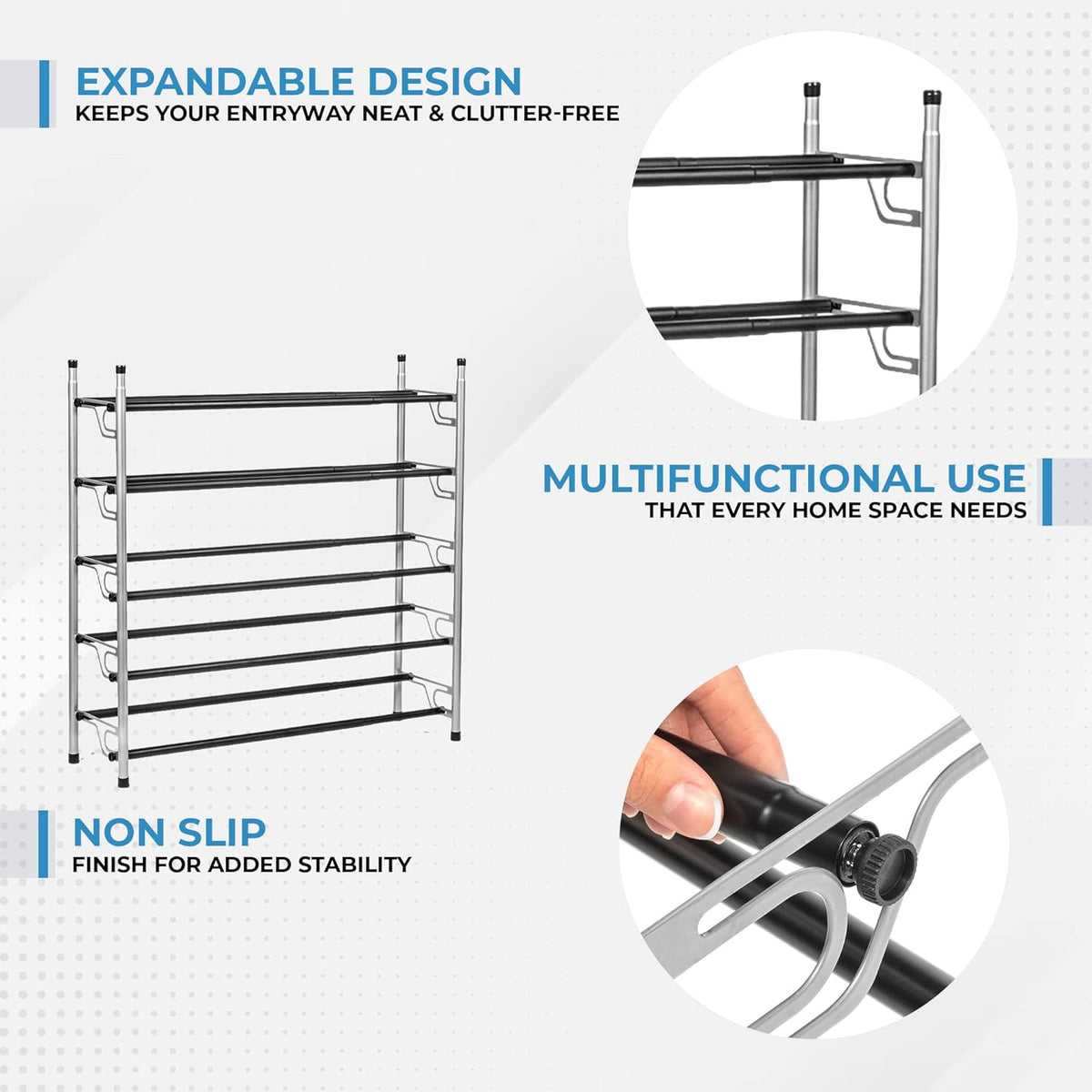 5-Tier Adjustable Freestanding Shoe Rack Organizer - view 4