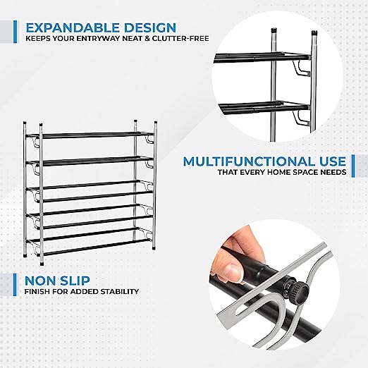 5-Tier Slide-n-Adjust Shoe Rack - view 7