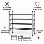 4-Tier Adjustable Shoe Rack - view 2