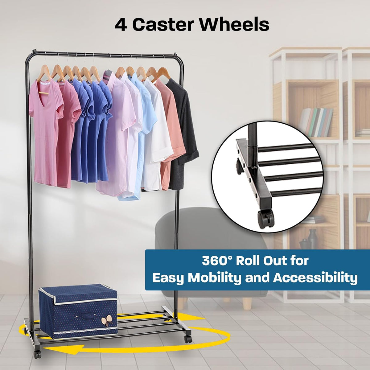 Heavy Duty Rolling Garment Rack - view 3