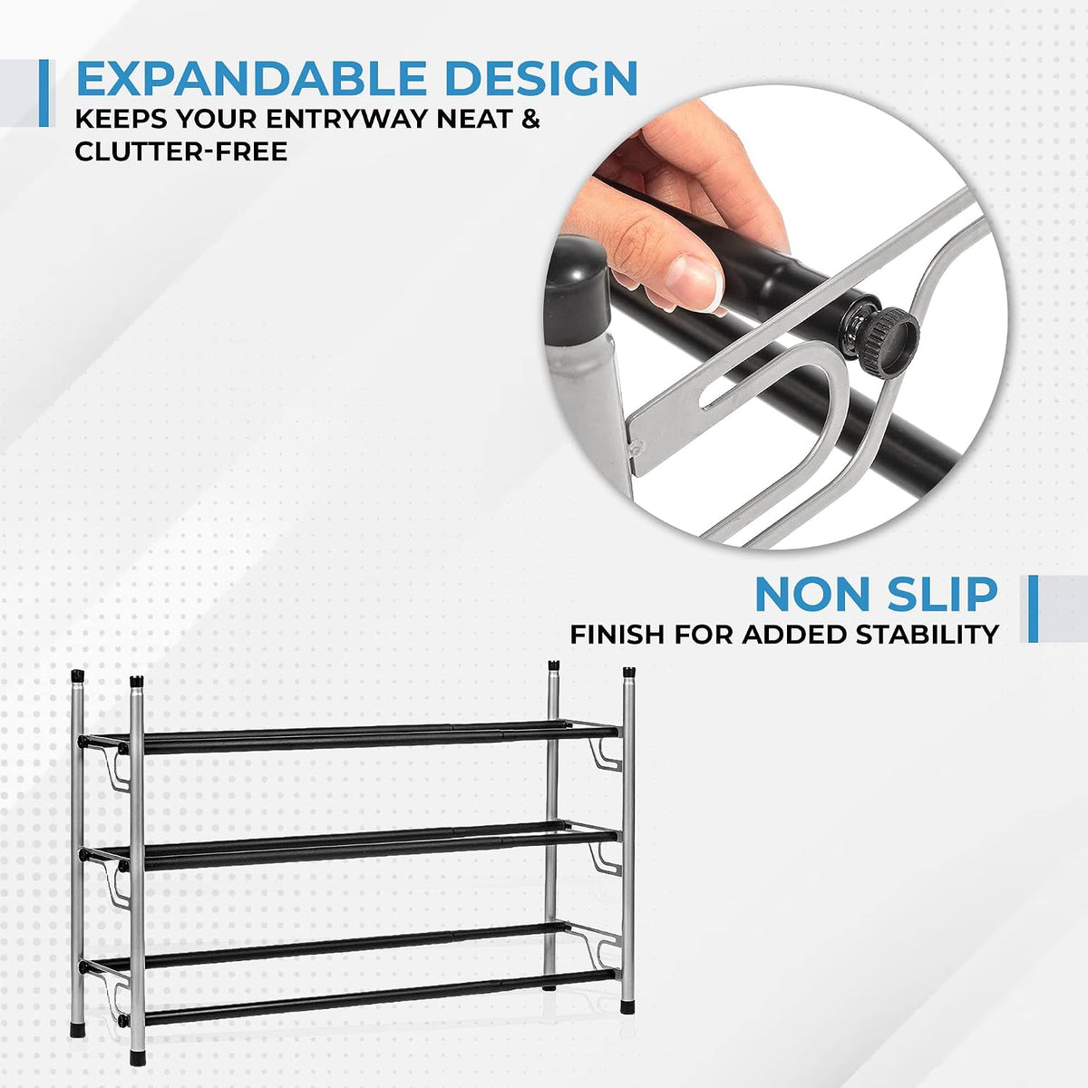 3-Tier Adjustable Shoe Storage Rack - view 2