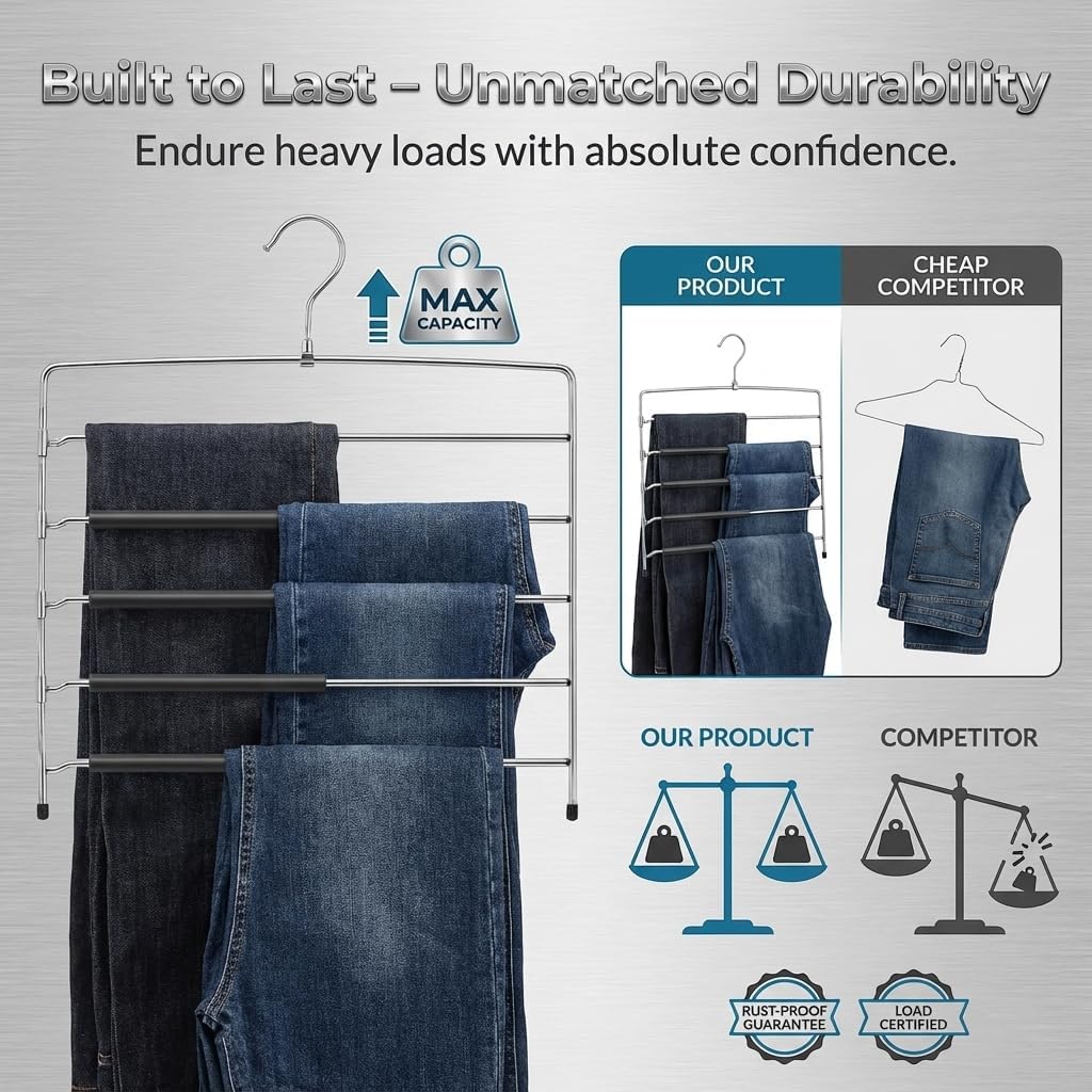 USTECH 8-Tier Swing Arm Pants Hanger - view 3