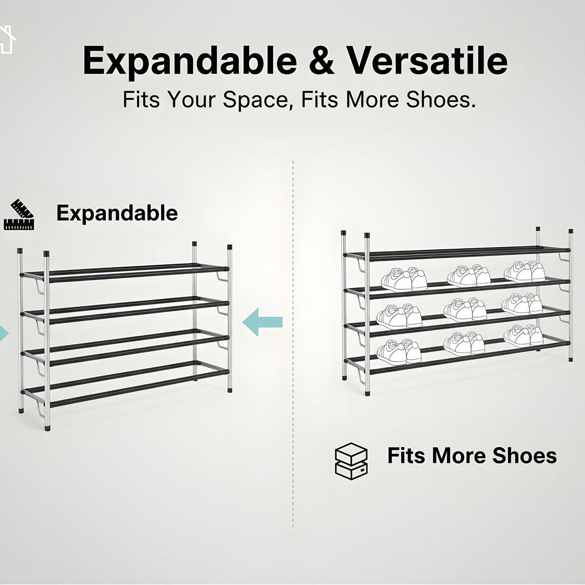 4-Tier Adjustable Shoe Rack - view 3