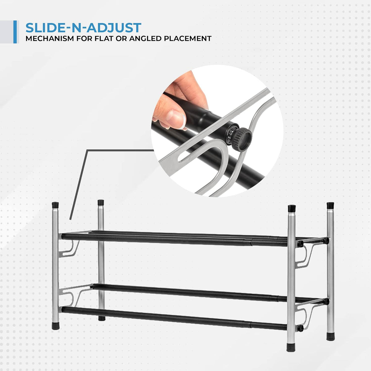 2-Tier Adjustable Freestanding Shoe Rack - view 5