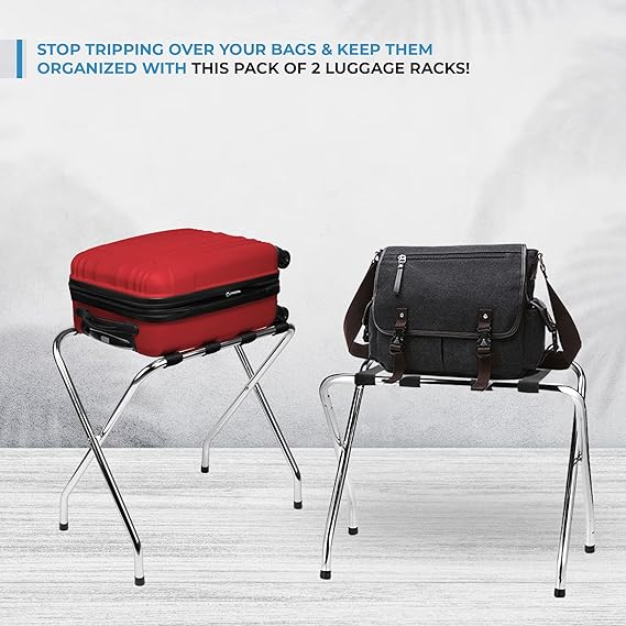 Foldable X-Shape Single-Tier Luggage Rack - view 8