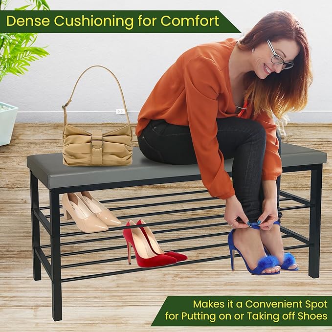 Entryway Shoe Storage Bench - view 4