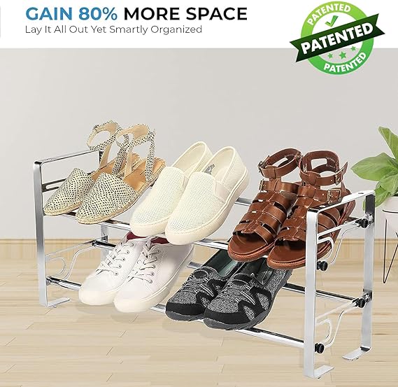 2-Tier Metal Shoe Rack - view 2