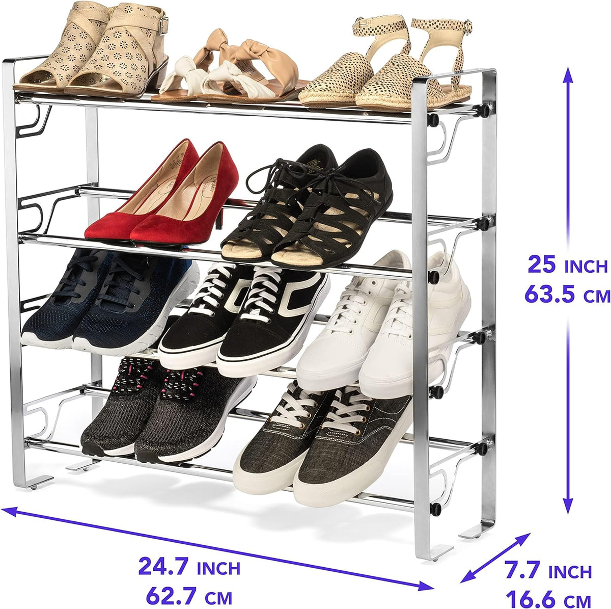 4-Tier Adjustable Expandable Freestanding Shoe Rack - view 6