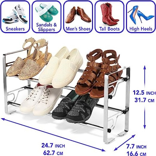 2-Tier Metal Shoe Rack - view 4