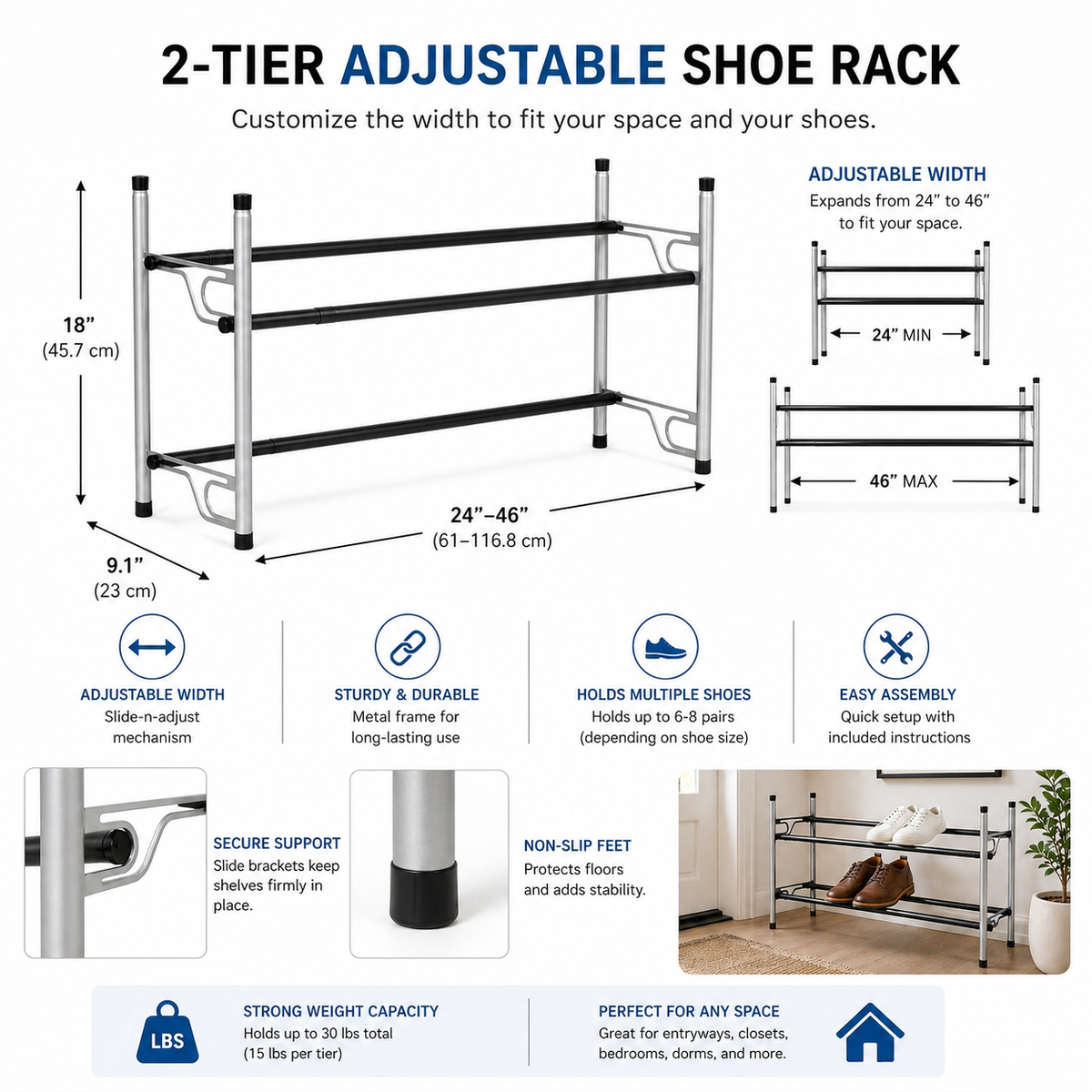 Adjustable Expandable Shoe Rack - view 8
