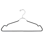 Standard Clothes Hangers with Pant Bar, Shoulder Notch & Slim Profile, Chrome Finish