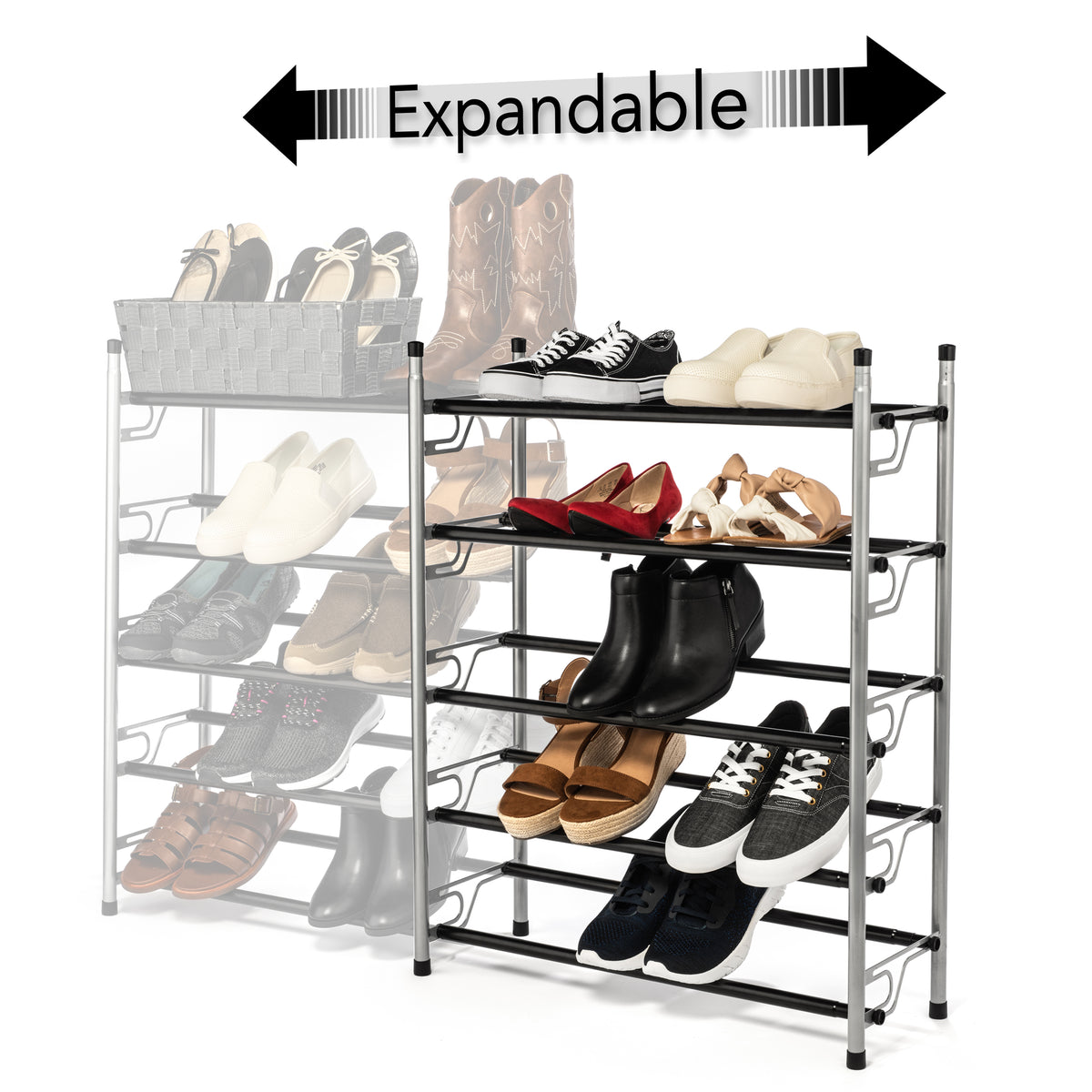 5-Tier Slide-n-Adjust Shoe Rack - view 5