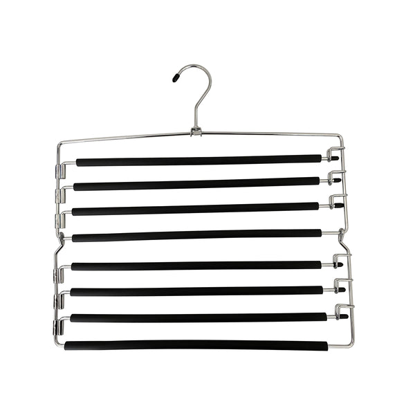 8 Tier Folding Hangers Alloy Steel with Pant Bars & Hook-Chrome Finish
