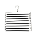 8-Tier Foldable Trouser Hanger, Removable Padded Bars, 8-Pair Capacity, Chrome Finish