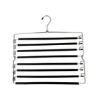 8-Tier Foldable Trouser Hanger, Removable Padded Bars, 8-Pair Capacity, Chrome Finish