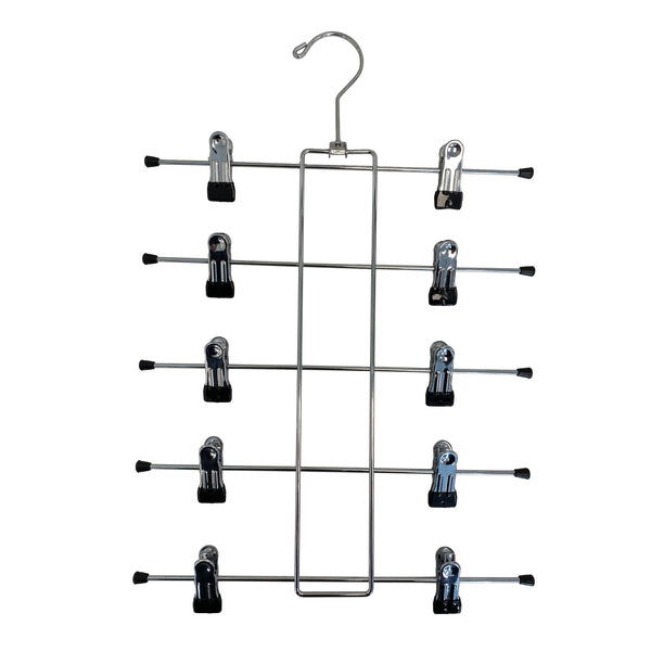 5 Tier Folding Alloy Steel Hangers With Metal Finish And Non-Slip Clips
