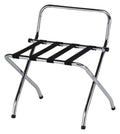 High-Back Luggage Rack, Lightweight Fold-Flat Design, Compact Chrome Finish